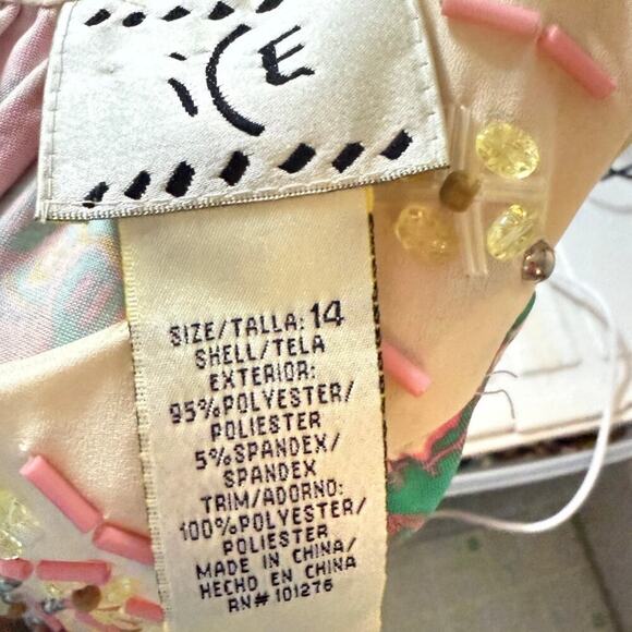 iCE Y2K Pink Orange Beaded Women's Size 14 Dress - Picture 6 of 8